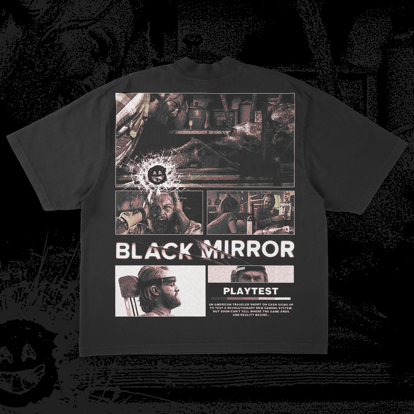 Black Mirror - Playtest - Boxy Tee - Front and Back