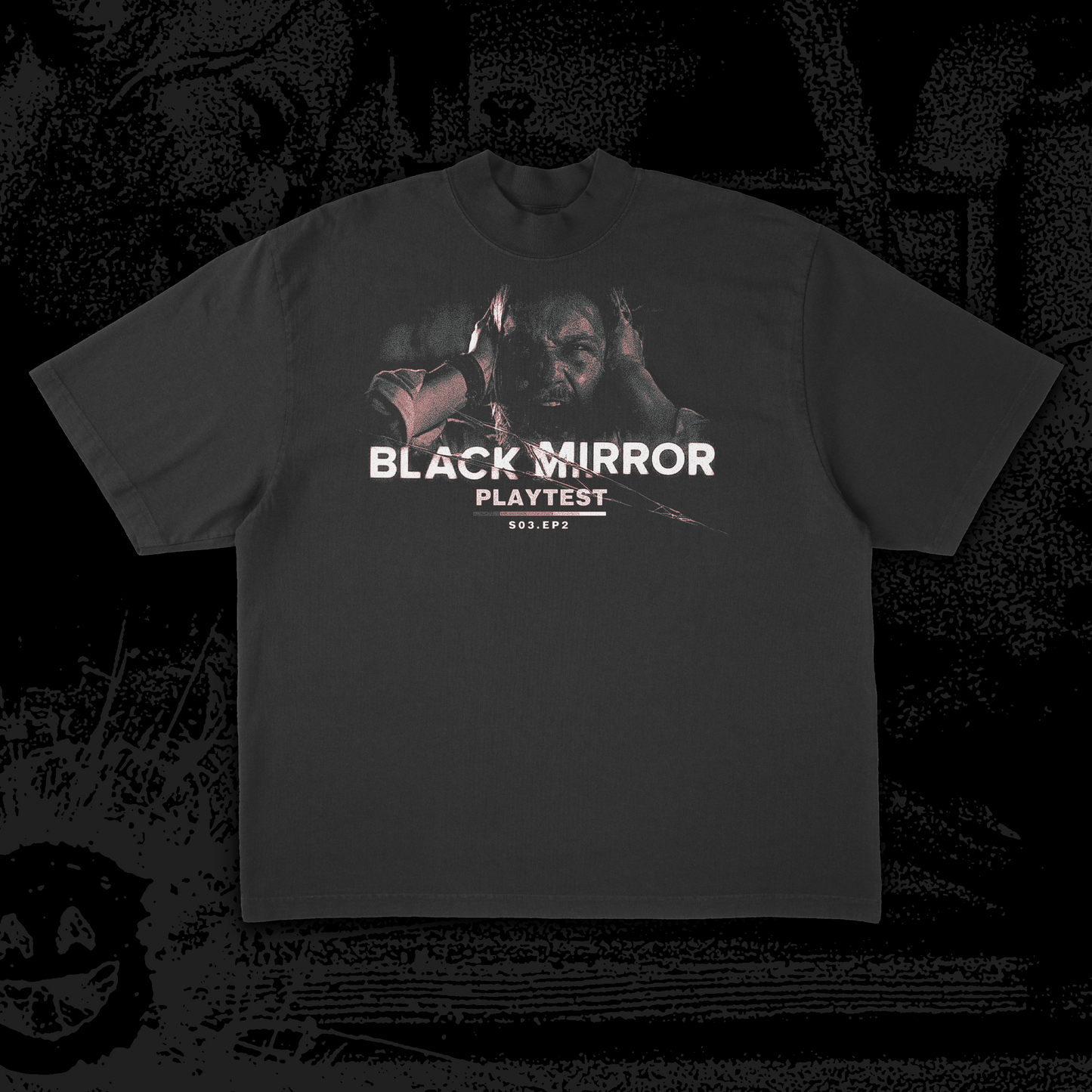 Black Mirror - Playtest - Boxy Tee - Front and Back