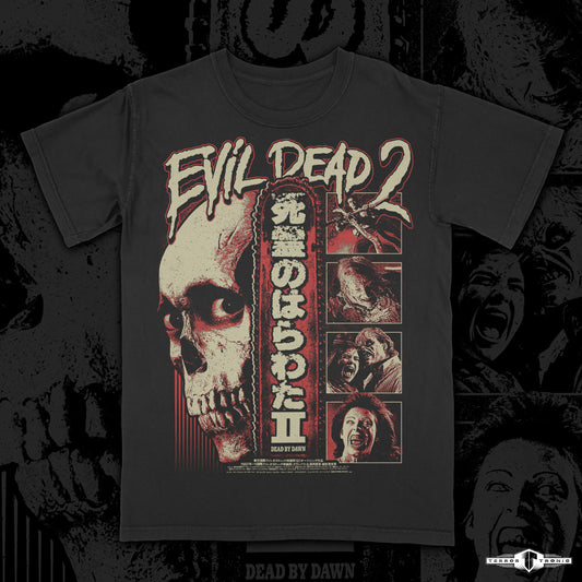 EVIL DEAD 2 - POSTER TEE (RED & OFF WHITE) - TerrorTronic